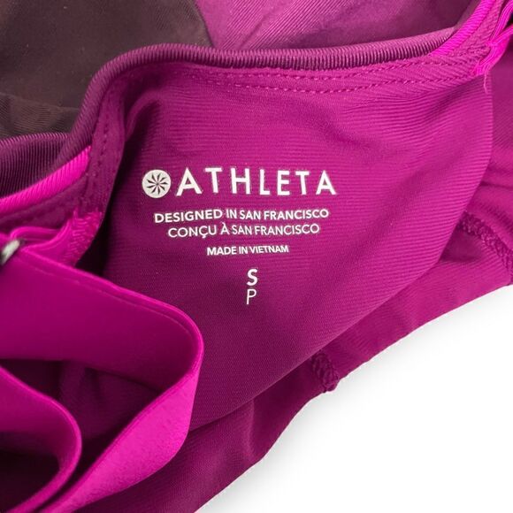 Athleta Pink Striped Coastline One Piece Swimsuit Medium Coverage - Picture 11 of 12